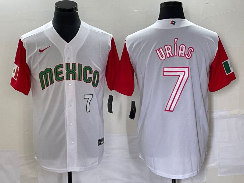 Men 2023 World Cub Mexico #7 Urias White white Nike MLB Jersey18